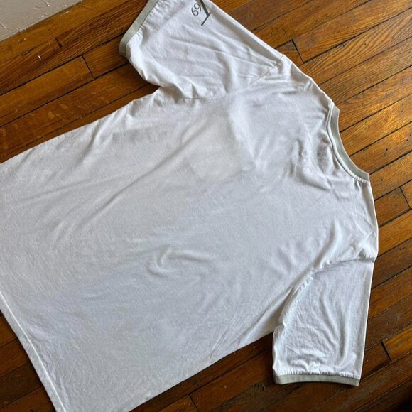 Versace V 1969 Italia Pocket T‎ Shirt Men 2XL White Gray Short V Neck Designer - Picture 5 of 5